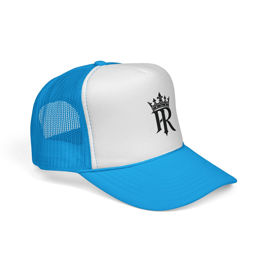 Trucker Cap — Black Crown 'PR' Logo (PrinceRome brand) Embroidered Mesh Hat