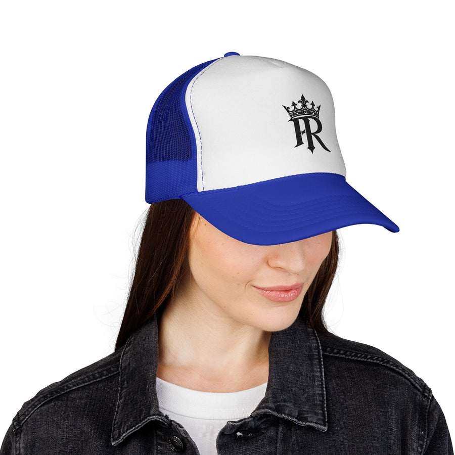 Trucker Cap — Black Crown 'PR' Logo (PrinceRome brand) Embroidered Mesh Hat