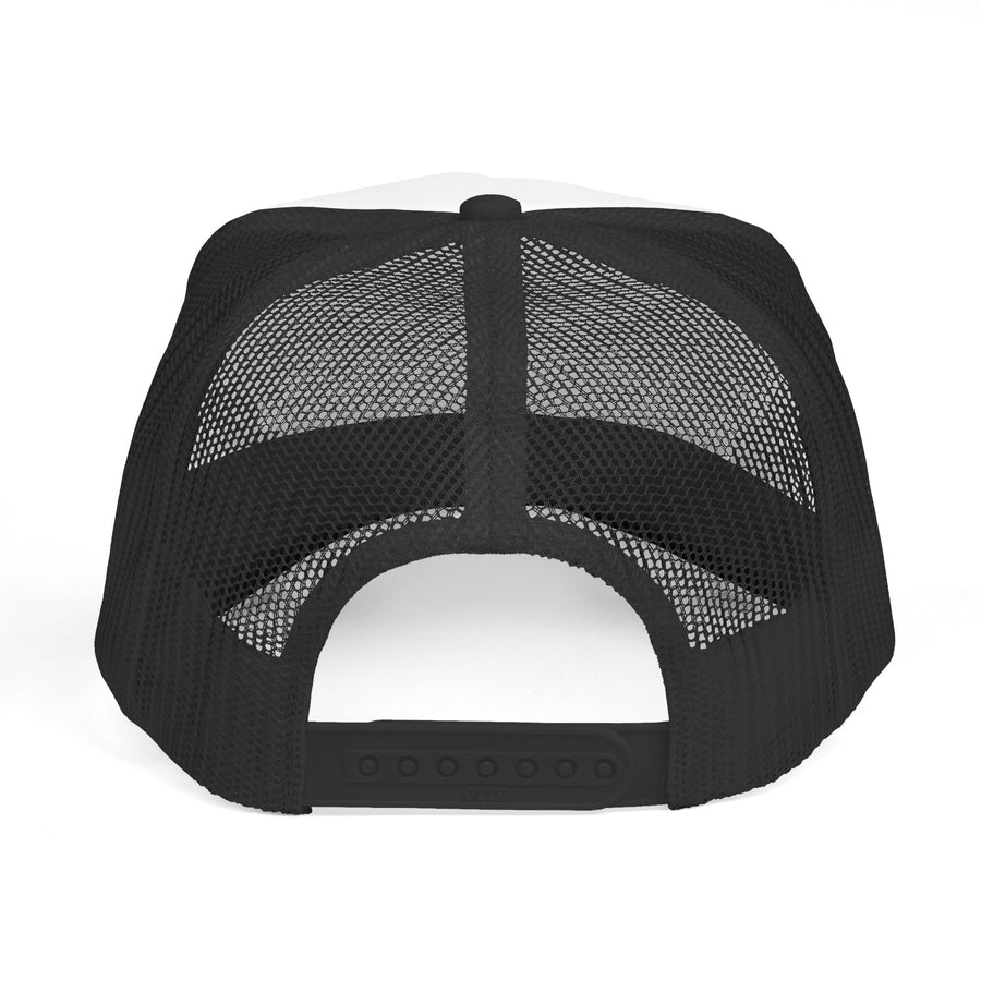 Trucker Cap — Black Crown 'PR' Logo (PrinceRome brand) Embroidered Mesh Hat