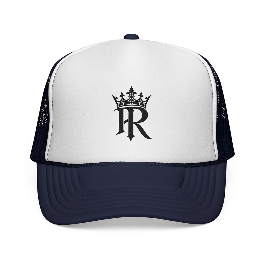 Trucker Cap — Black Crown 'PR' Logo (PrinceRome brand) Embroidered Mesh Hat
