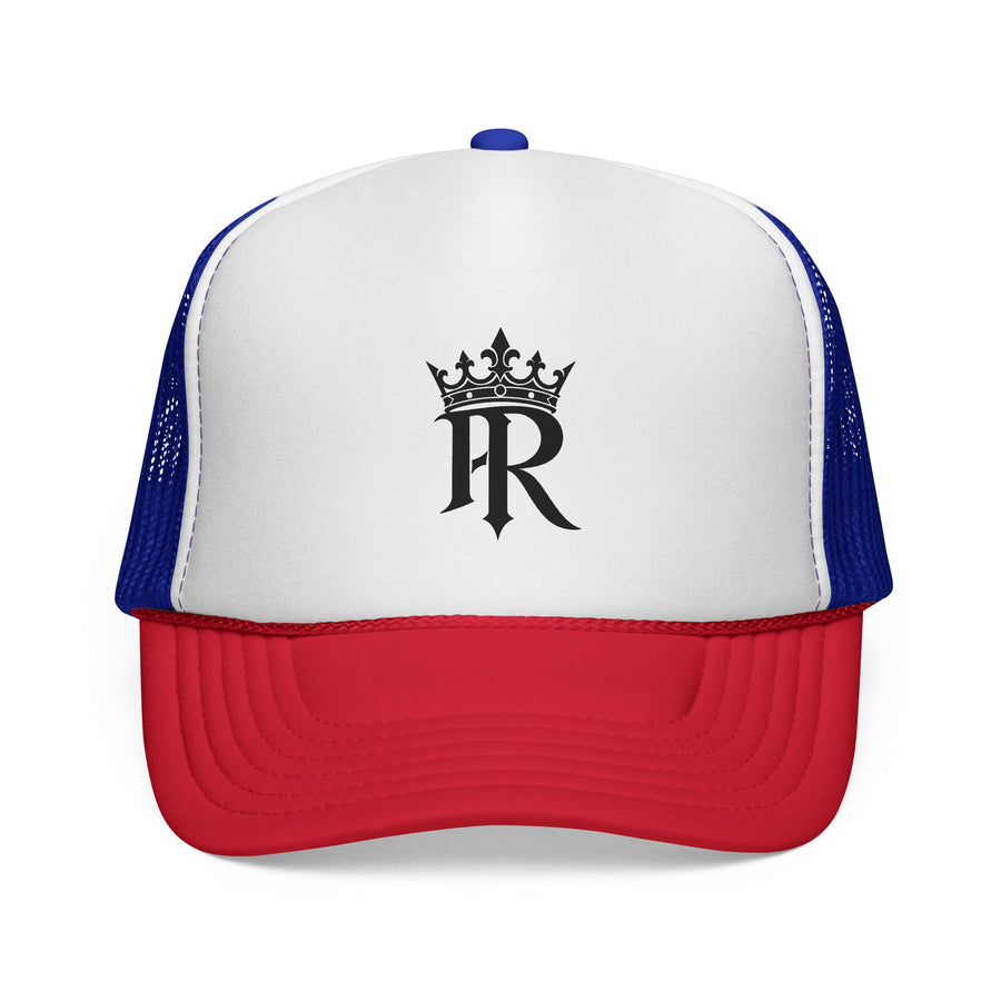 Trucker Cap — Black Crown 'PR' Logo (PrinceRome brand) Embroidered Mesh Hat