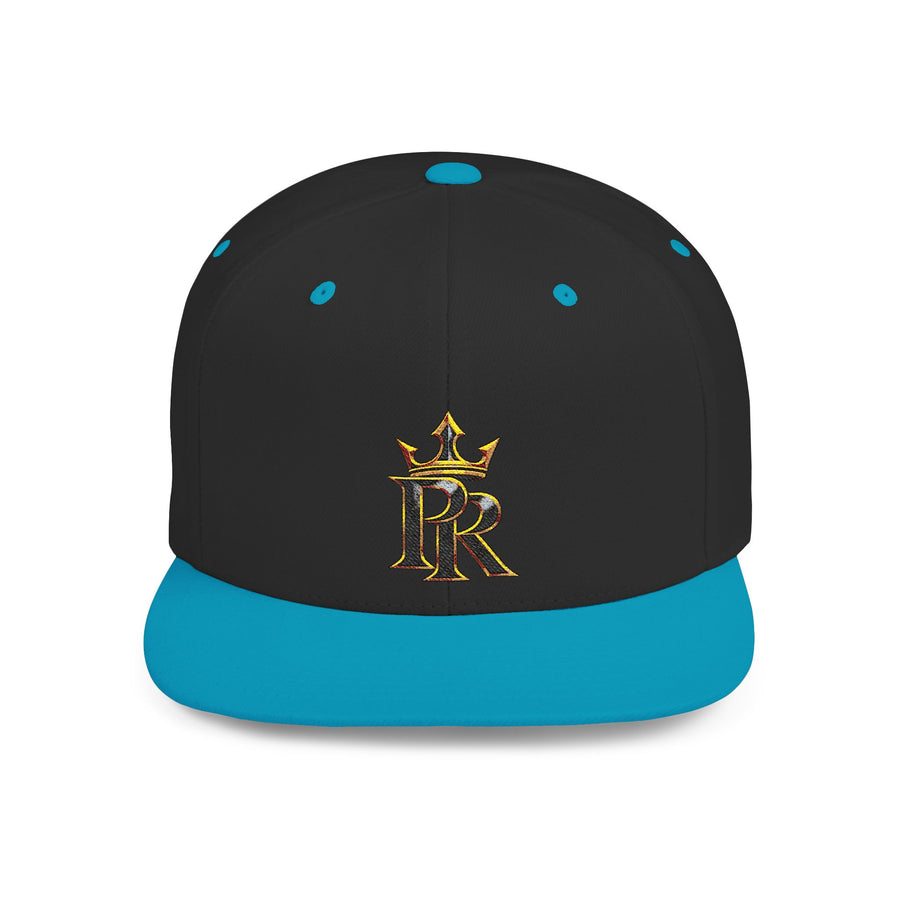 Crown PR Flat Bill Snapback Hat – Gold Embroidered Logo