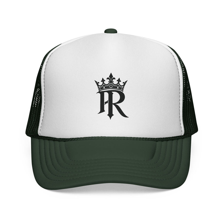 Trucker Cap — Black Crown 'PR' Logo (PrinceRome brand) Embroidered Mesh Hat