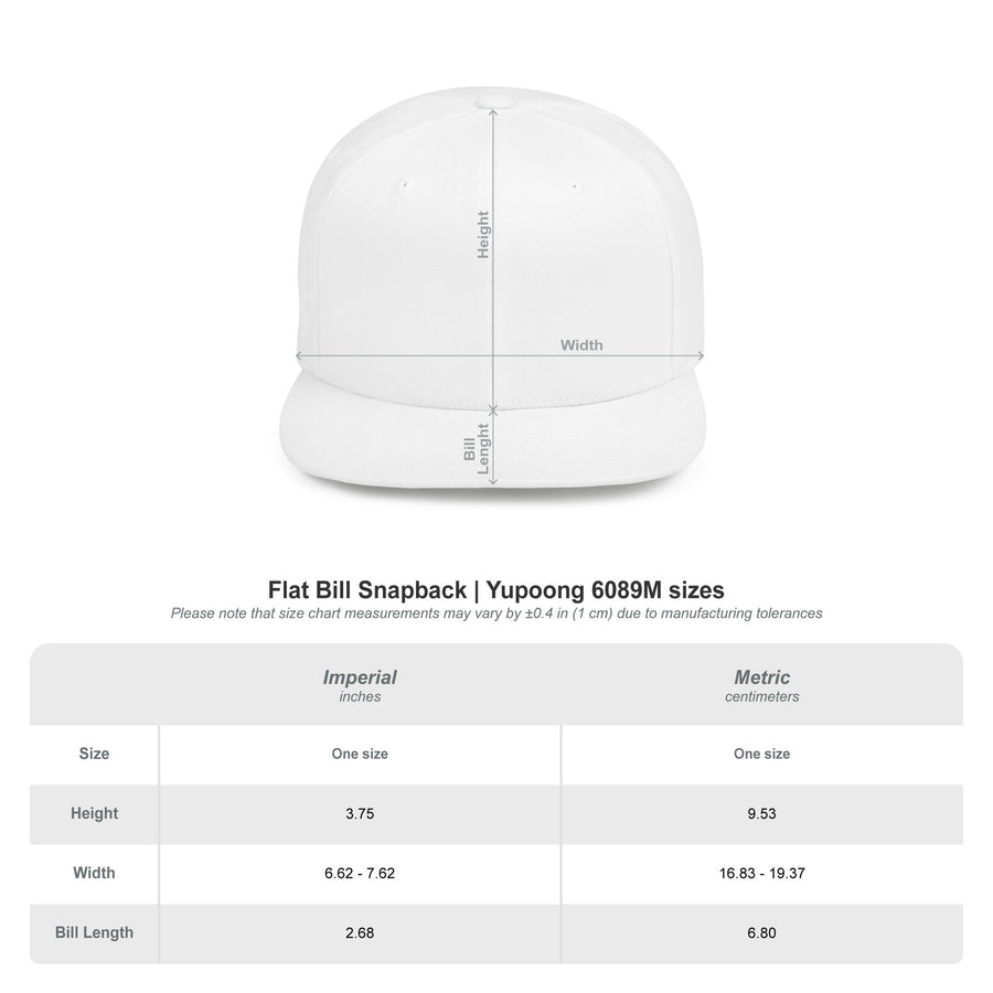 Crown PR Flat Bill Snapback Hat – Gold Embroidered Logo