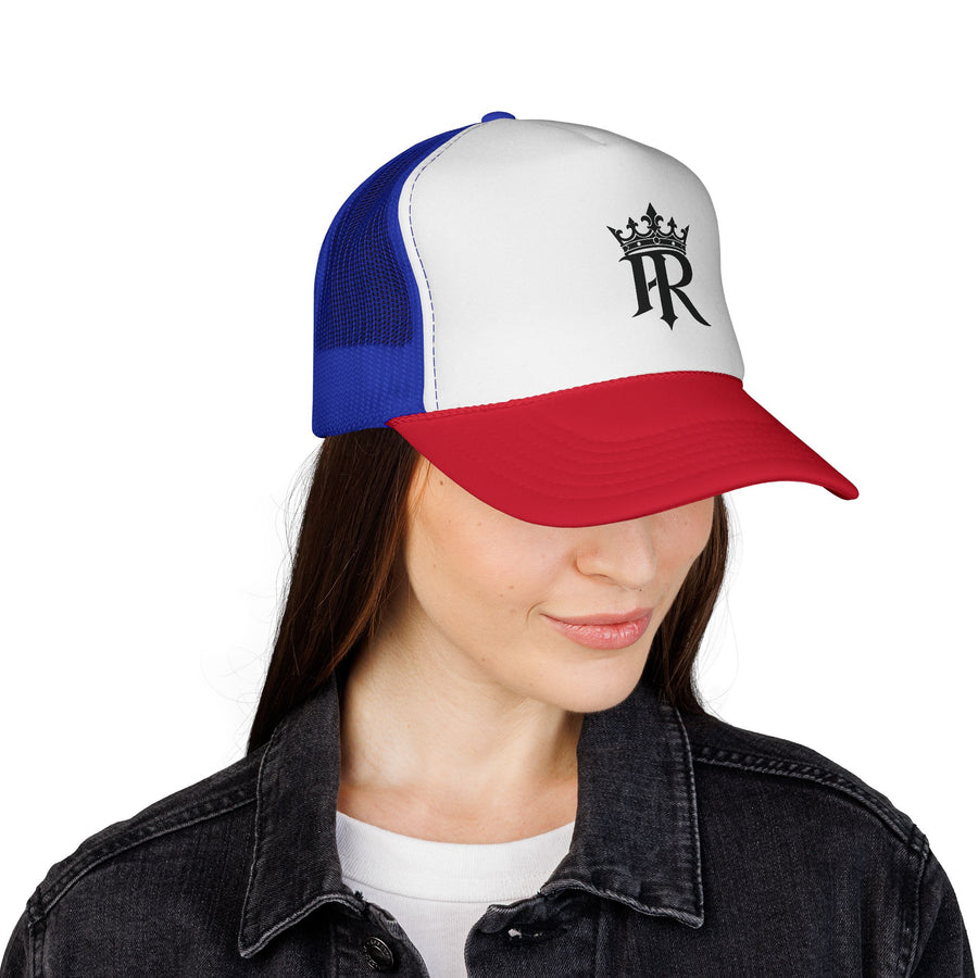Trucker Cap — Black Crown 'PR' Logo (PrinceRome brand) Embroidered Mesh Hat