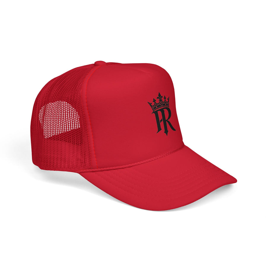 Trucker Cap — Black Crown 'PR' Logo (PrinceRome brand) Embroidered Mesh Hat