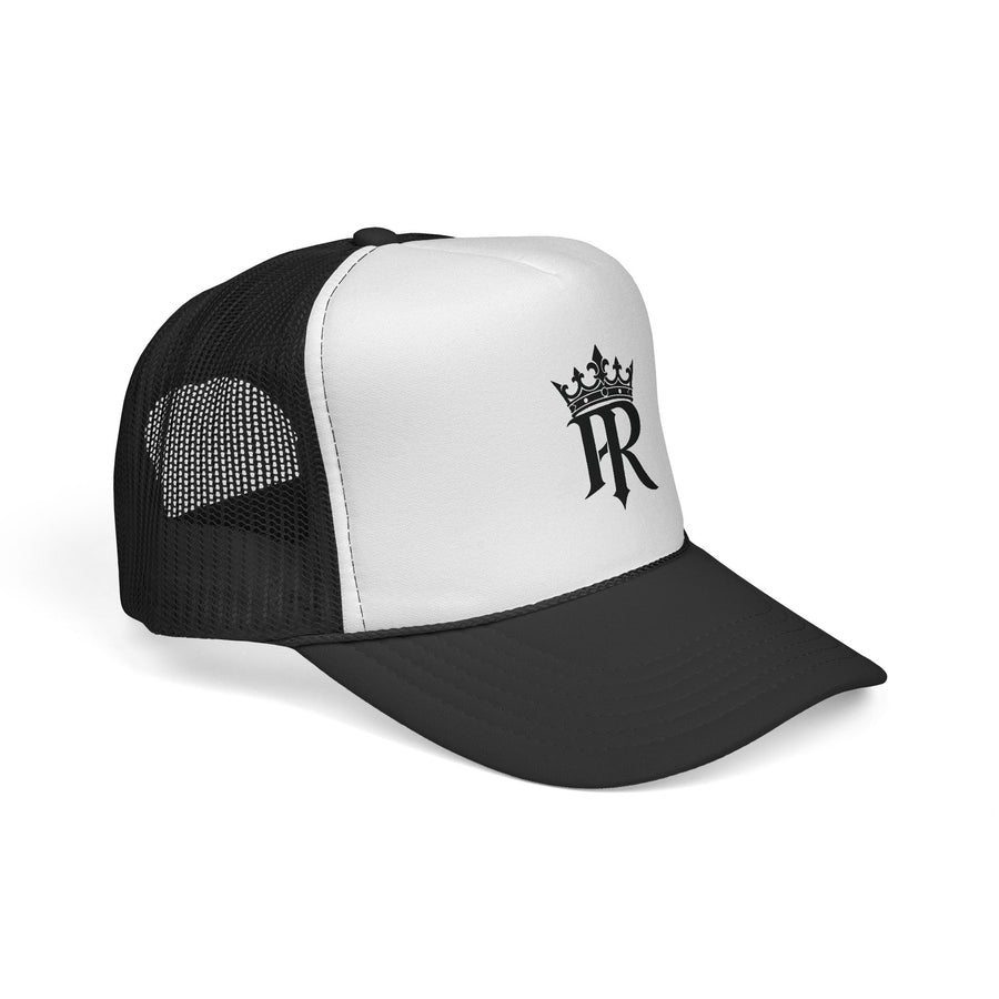 Trucker Cap — Black Crown 'PR' Logo (PrinceRome brand) Embroidered Mesh Hat