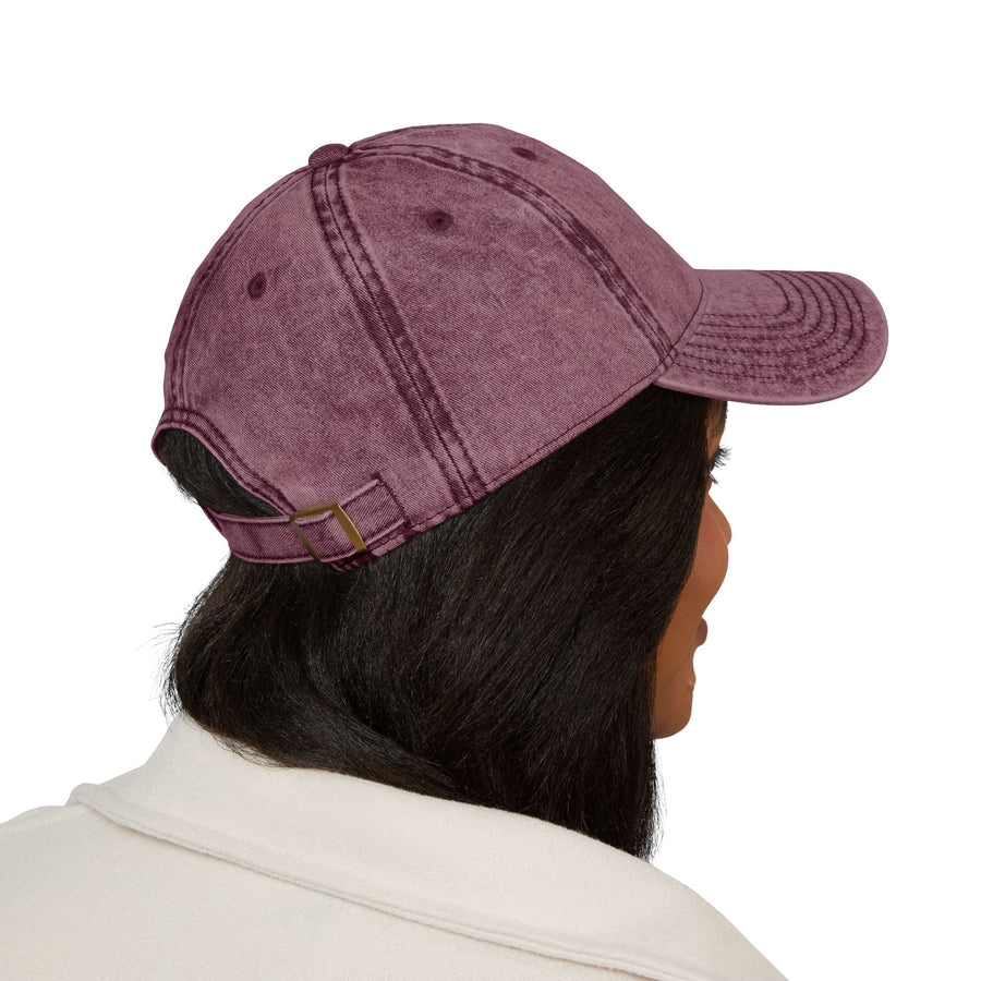 Vintage Red Embroidered Cap — Rhinestone Crown "Home" Accent