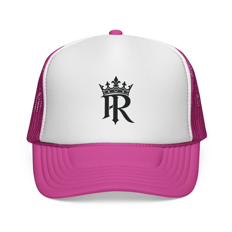 Trucker Cap — Black Crown 'PR' Logo (PrinceRome brand) Embroidered Mesh Hat