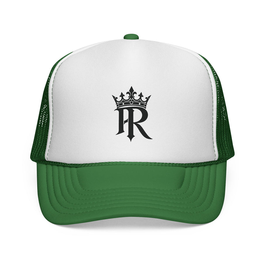 Trucker Cap — Black Crown 'PR' Logo (PrinceRome brand) Embroidered Mesh Hat