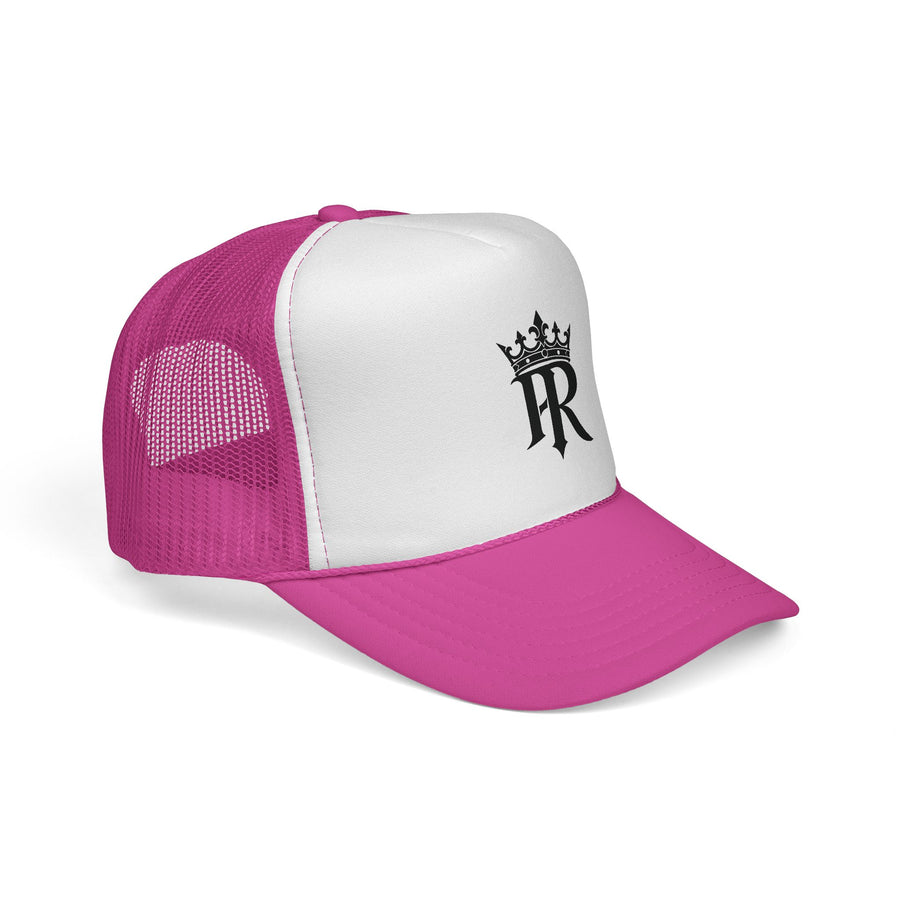 Trucker Cap — Black Crown 'PR' Logo (PrinceRome brand) Embroidered Mesh Hat