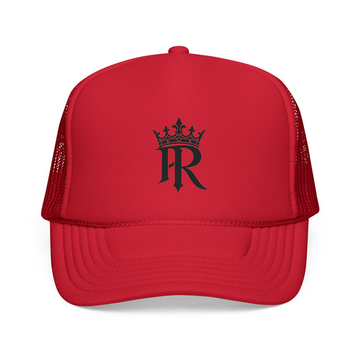 Trucker Cap — Black Crown 'PR' Logo (PrinceRome brand) Embroidered Mesh Hat
