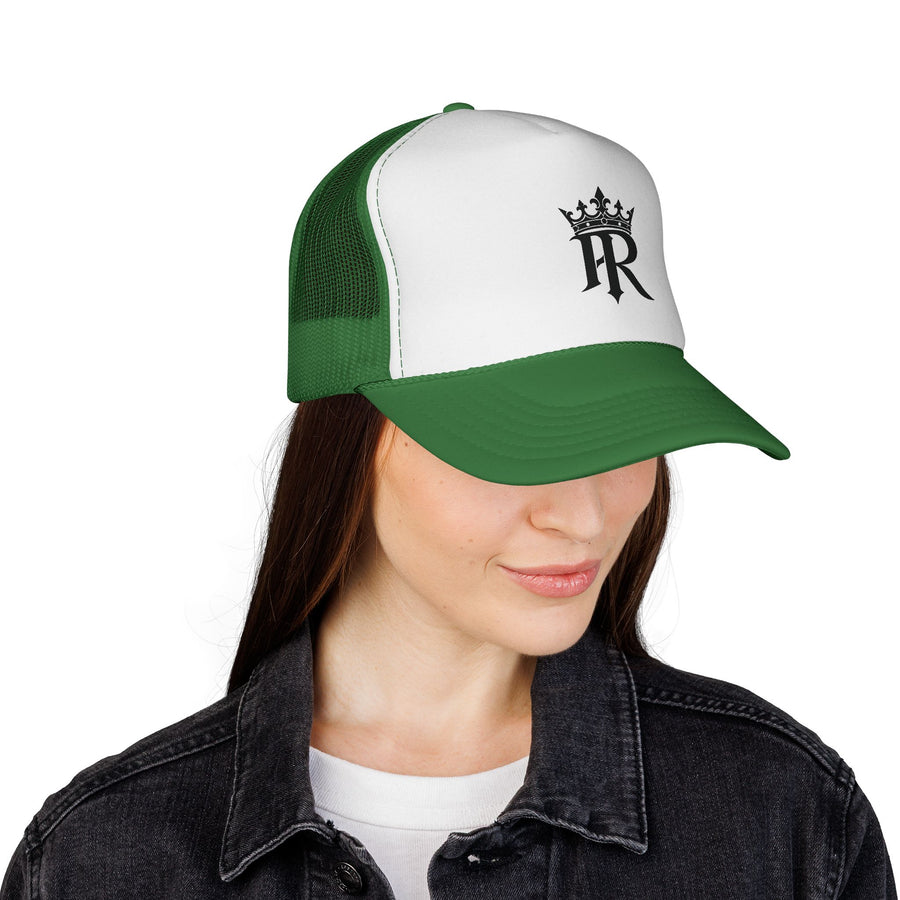 Trucker Cap — Black Crown 'PR' Logo (PrinceRome brand) Embroidered Mesh Hat