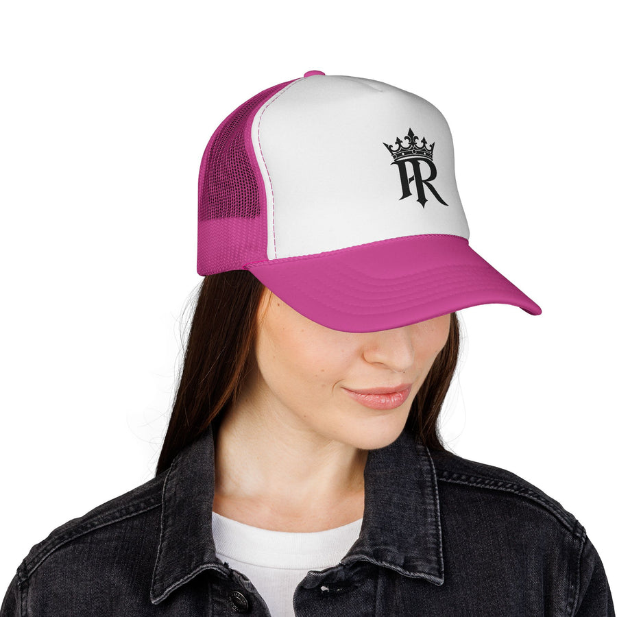 Trucker Cap — Black Crown 'PR' Logo (PrinceRome brand) Embroidered Mesh Hat