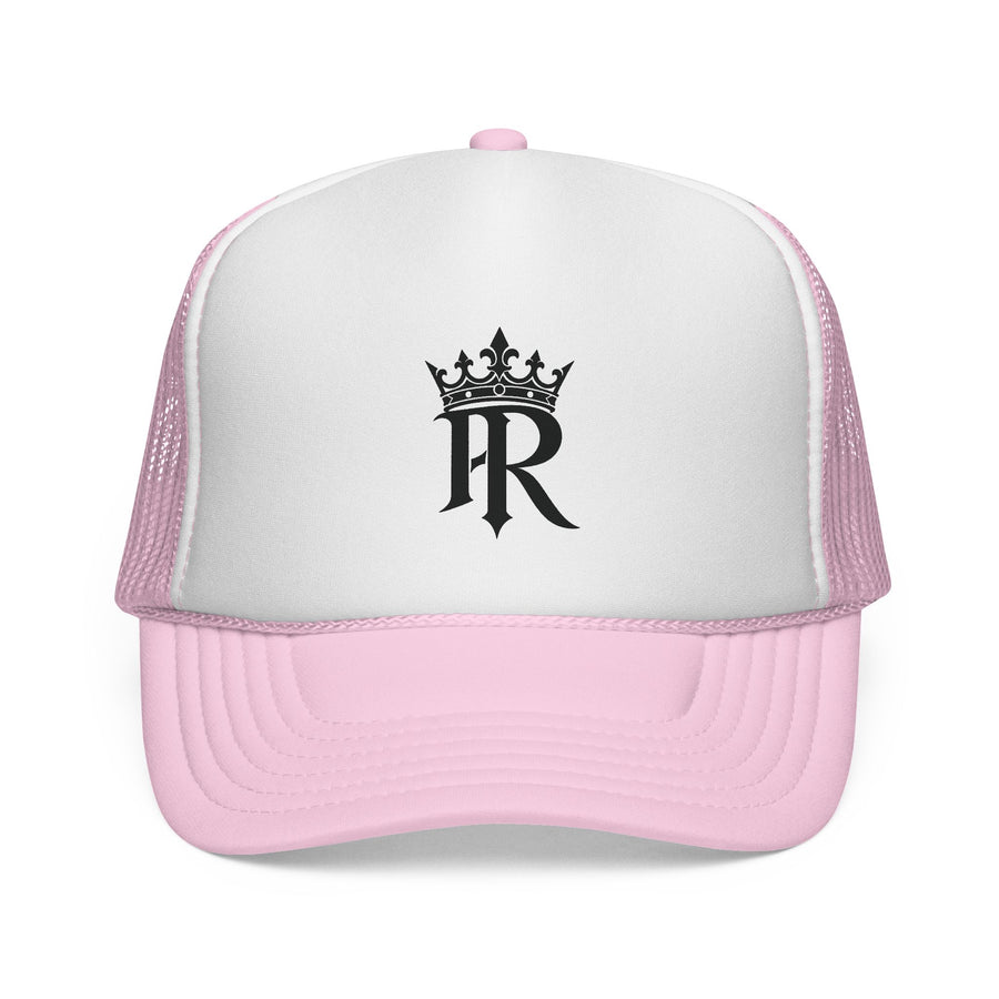 Trucker Cap — Black Crown 'PR' Logo (PrinceRome brand) Embroidered Mesh Hat