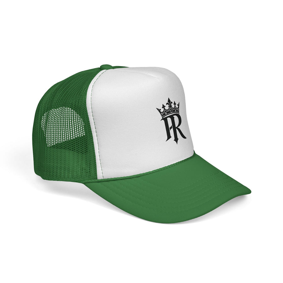 Trucker Cap — Black Crown 'PR' Logo (PrinceRome brand) Embroidered Mesh Hat