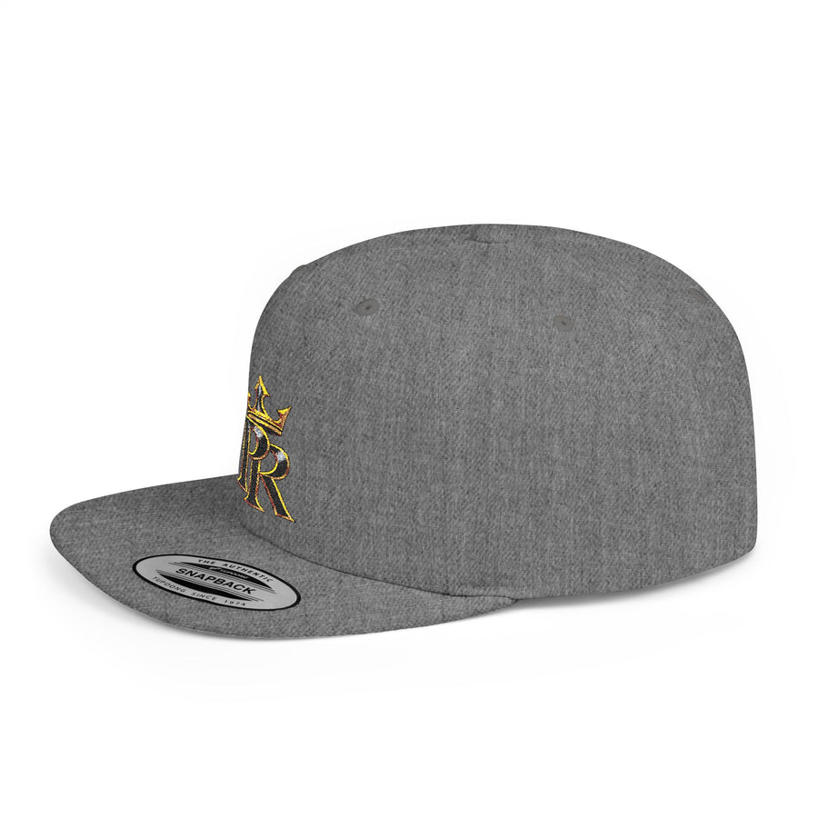 Crown PR Flat Bill Snapback Hat – Gold Embroidered Logo
