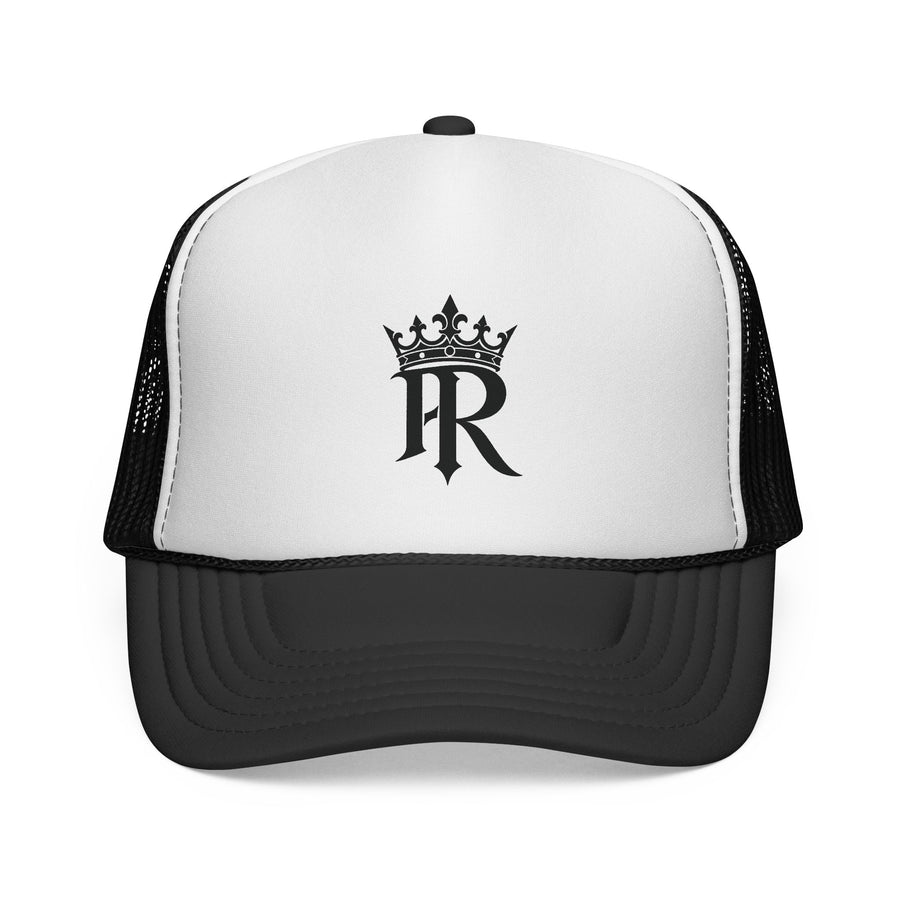 Trucker Cap — Black Crown 'PR' Logo (PrinceRome brand) Embroidered Mesh Hat
