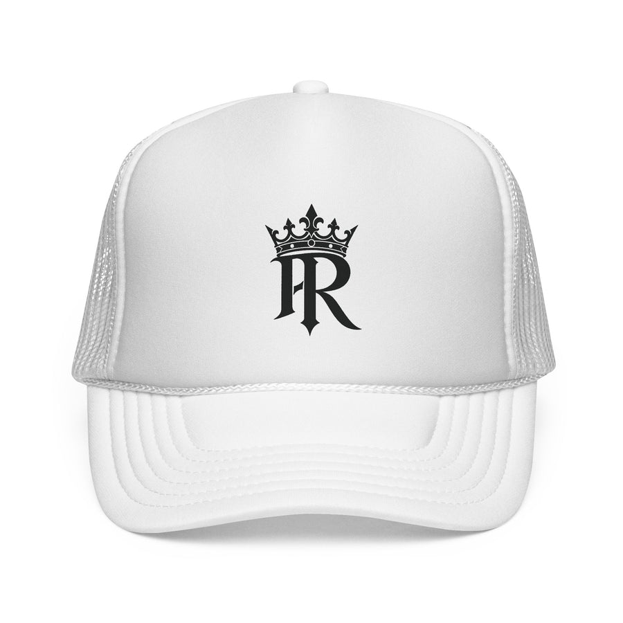 Trucker Cap — Black Crown 'PR' Logo (PrinceRome brand) Embroidered Mesh Hat