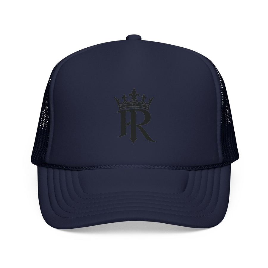 Trucker Cap — Black Crown 'PR' Logo (PrinceRome brand) Embroidered Mesh Hat