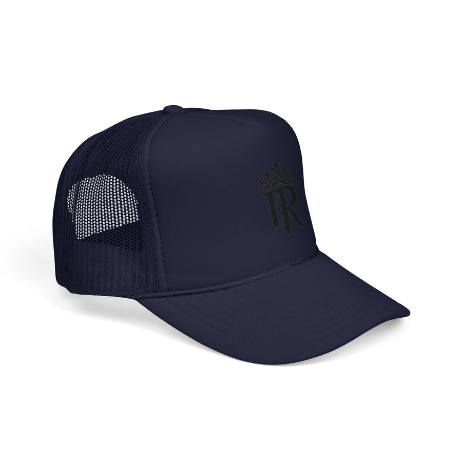 Trucker Cap — Black Crown 'PR' Logo (PrinceRome brand) Embroidered Mesh Hat